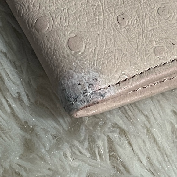 VERSACE Ostrich leather long light pink wallet - Picture 9 of 15